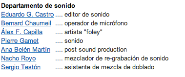 Departamento de sonido de -El artista y la modelo-.