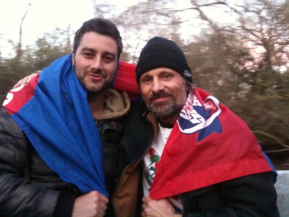 Junto al actor Vigo Mortensen.